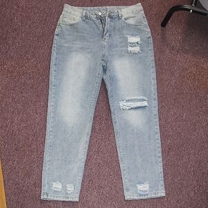 Distressed Light Blue Women's Jeans